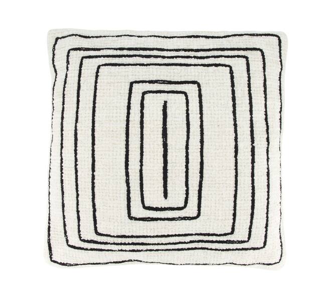Cushion square embroidery chenille cotton 45x45x8cm
