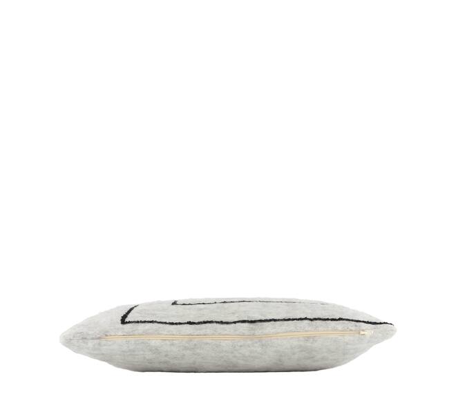 Cushion rectangular striped acrylic 50x30x8cm - Grey