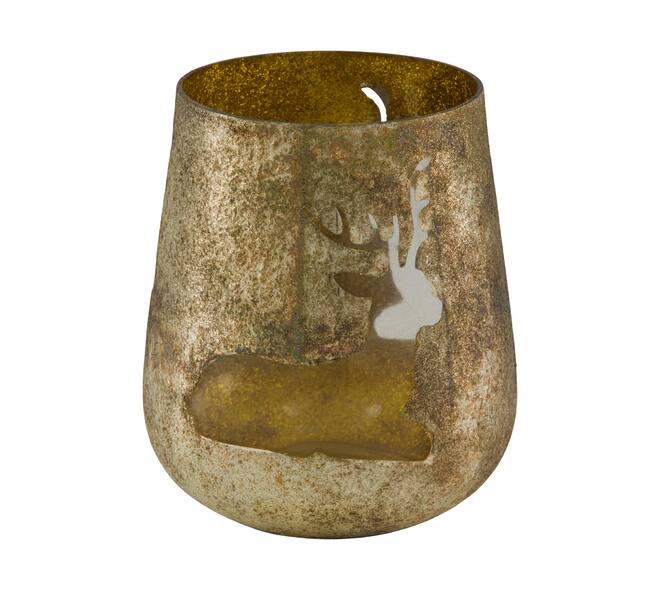 Tealight holder glass 13x13x15cm - Multi