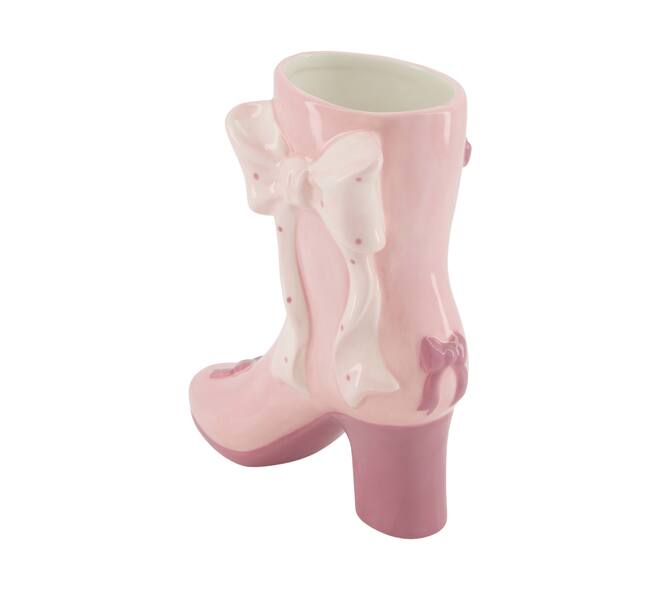Vase shoe ceramic 19.5x8.5x23cm - Pink