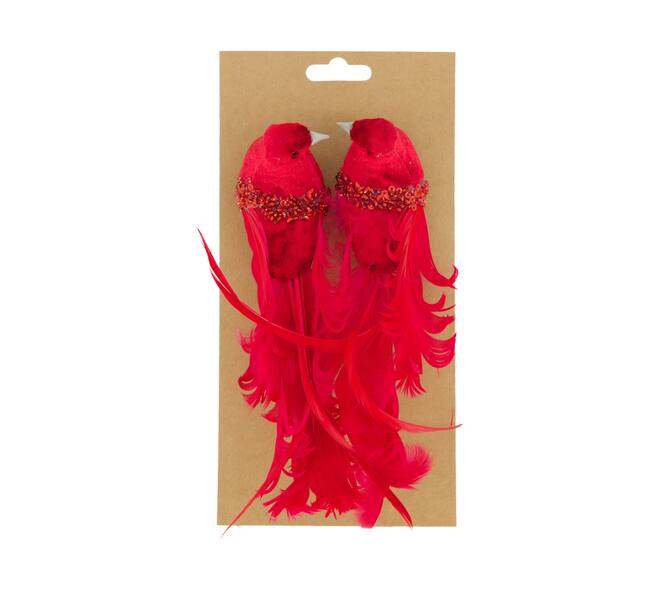 Bird fabric on clip 20x5.5x6.5cm 2pc
