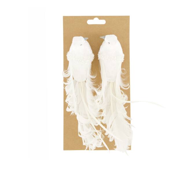 Bird fabric on clip 20x5.5x6.5cm 2pc