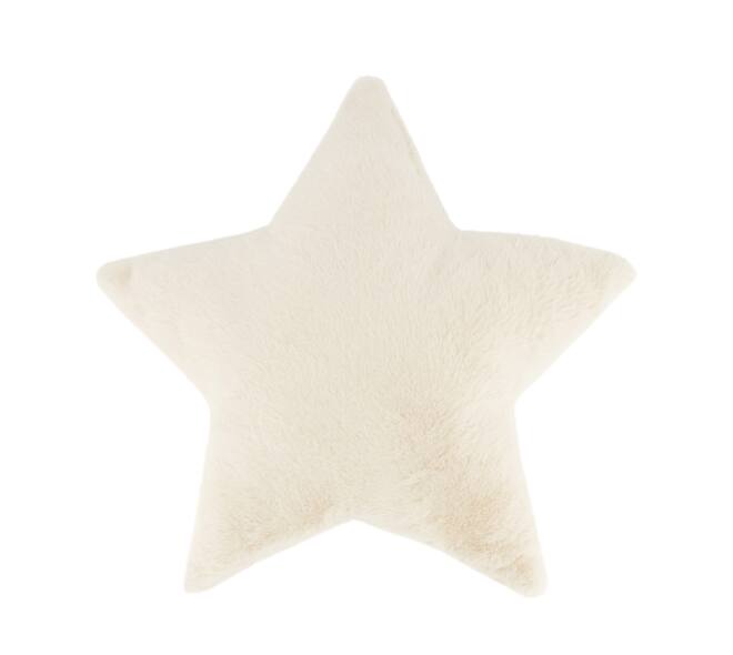 Cushion star furry polyester 45x45x8cm