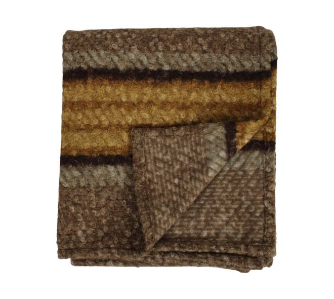 Plaid rectangular teddy polyester 125x150x0.5cm - Brown