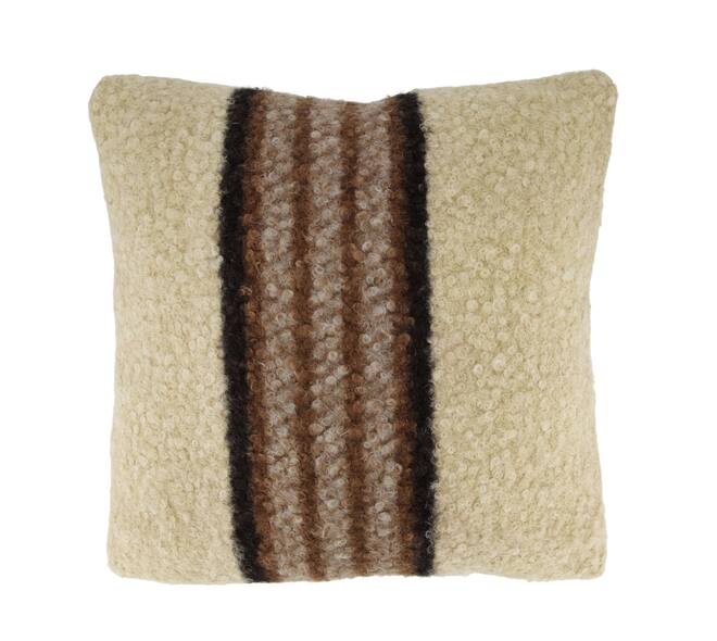 Cushion square teddy polyester 45x45x8cm - Cream