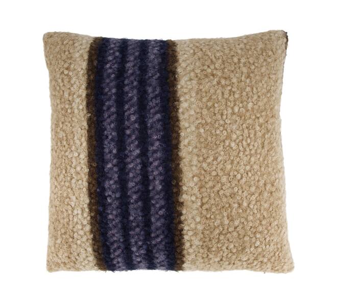 Cushion square teddy polyester 45x45x8cm - Blue