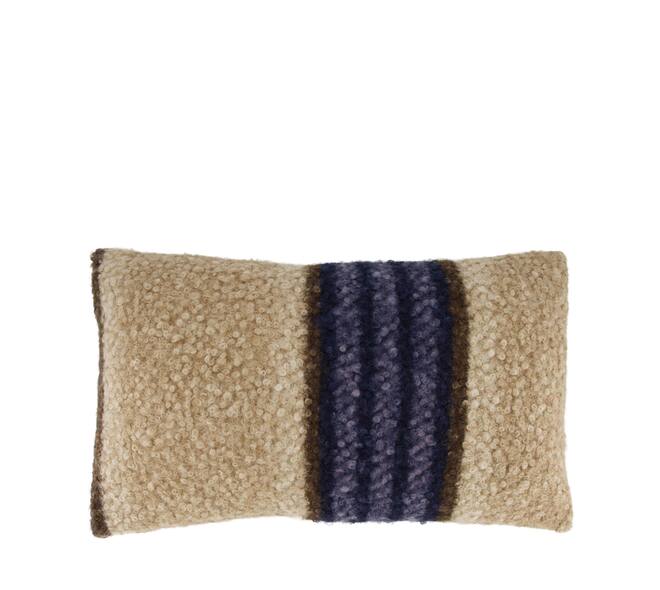 Cushion rectangular teddy polyester 50x30x8cm - Blue
