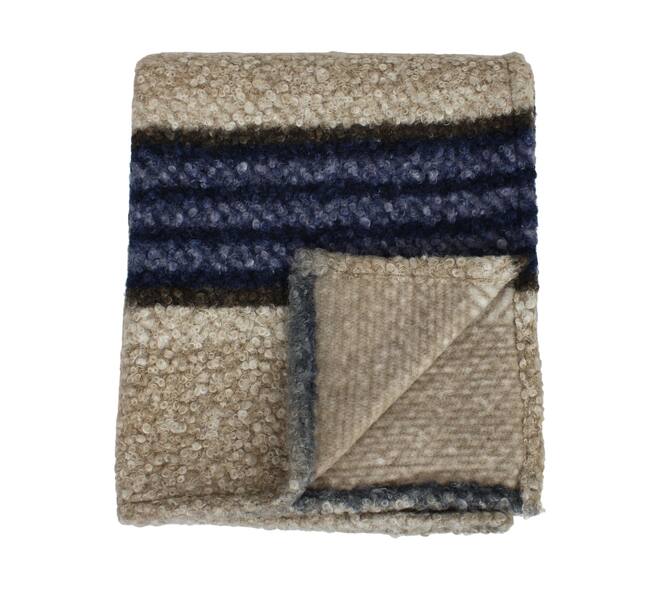 Plaid rectangular teddy polyester 125x150x0.5cm - Blue