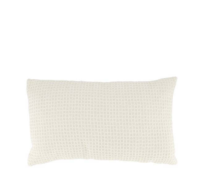 Cushion rectangular chenille polyester 50x30x8cm - White