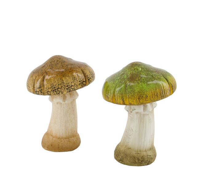 Mushroom ceramic 13x13x19cm - Green