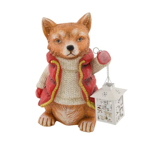 Figurine fox magnesium 23x22.5x34cm - Multi