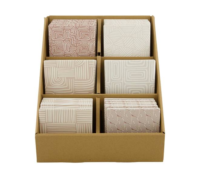 Coaster square ceramic 10x10x0.65cm  - Brown