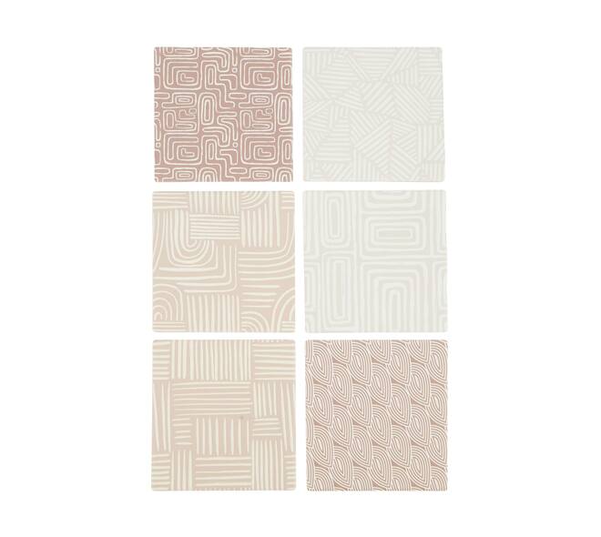 Coaster square ceramic 10x10x0.65cm  - Brown