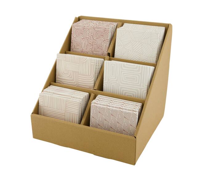 Coaster square ceramic 10x10x0.65cm  - Brown