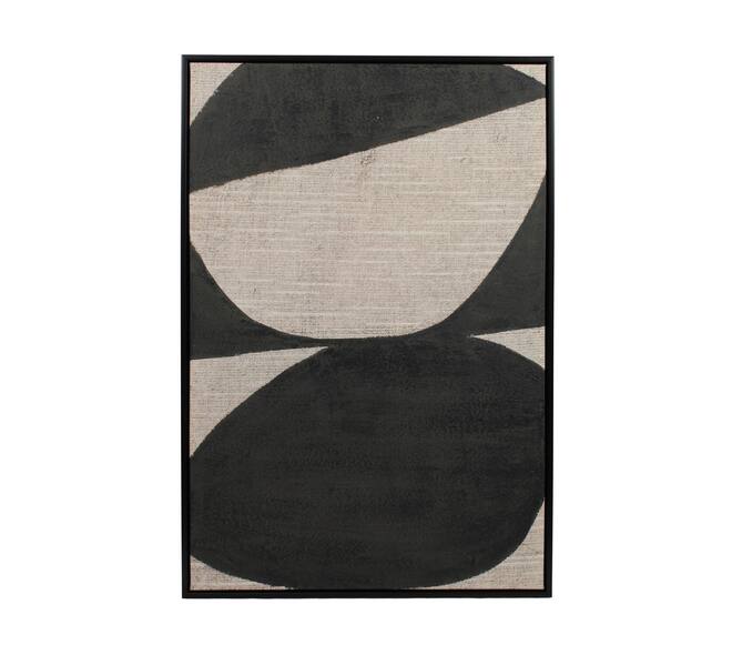 Wall art rectangular organic shapes canvas with frame 62.6x4.3x92.6cm