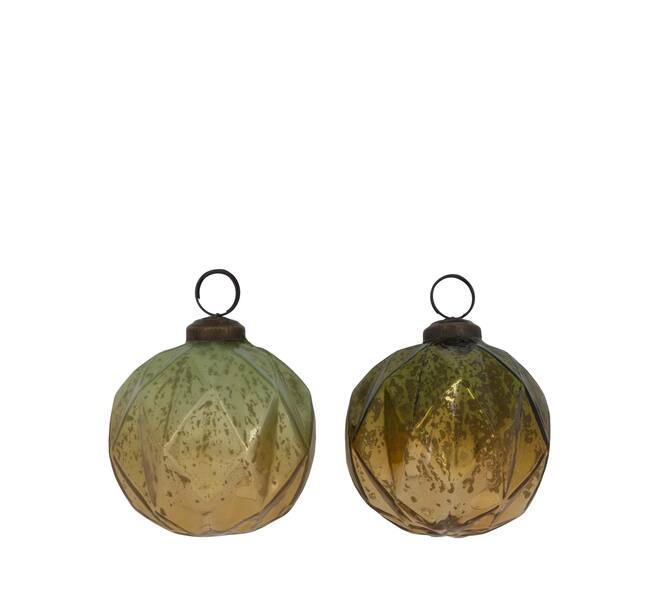 Bauble glass 7.75x7.75x7.75cm  - Multi