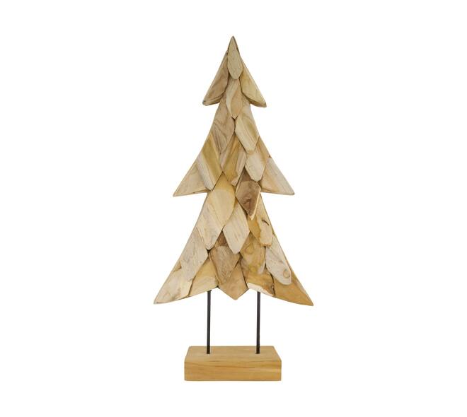 Statue tree teak wood 38x14x78cm - Natural