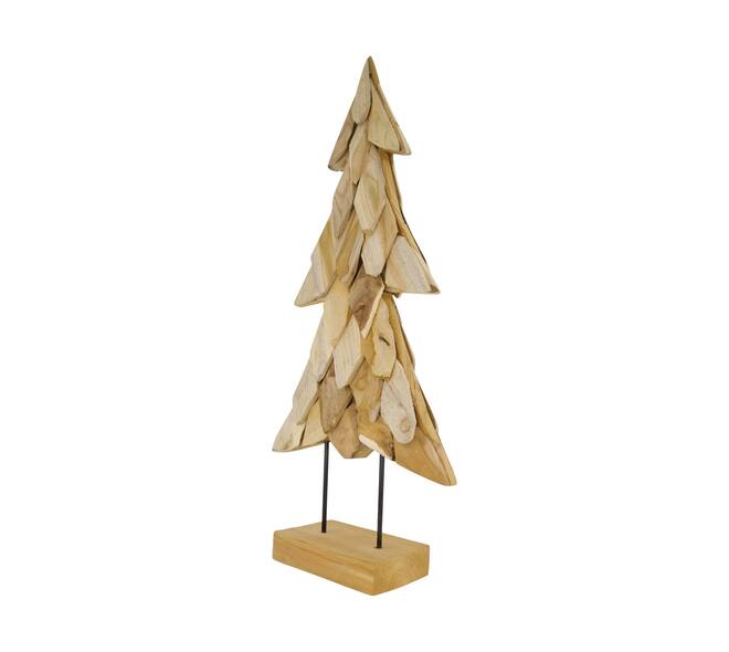 Statue tree teak wood 38x14x78cm - Natural