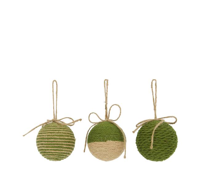 Bauble jute 9x9x9cm A/3
