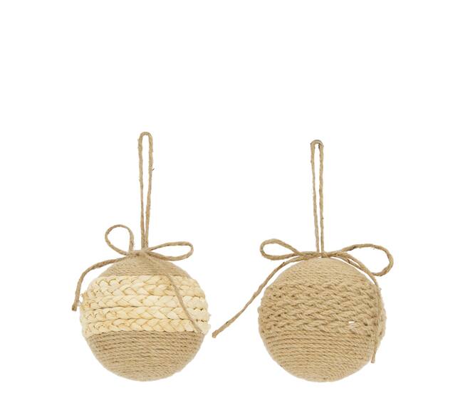 Bauble jute 11x11x11cm A/2