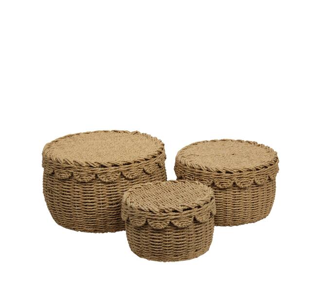Basket round paper rope 38x38x23cm  - Natural