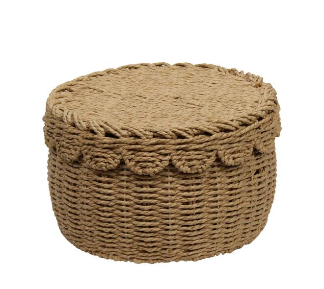 Basket round paper rope 38x38x23cm  - Natural