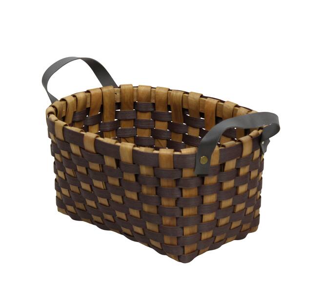 Basket rectangular chip wood 36x28x18cm  - Brown