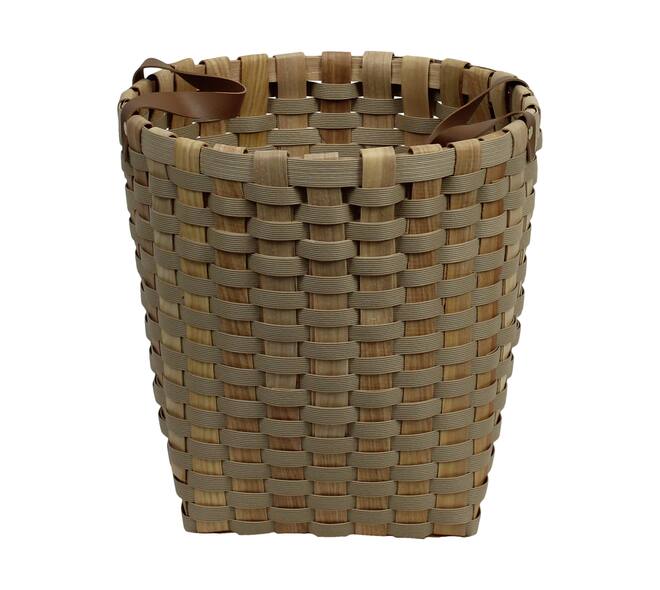 Basket square chip wood 38x38x38cm  - Cream