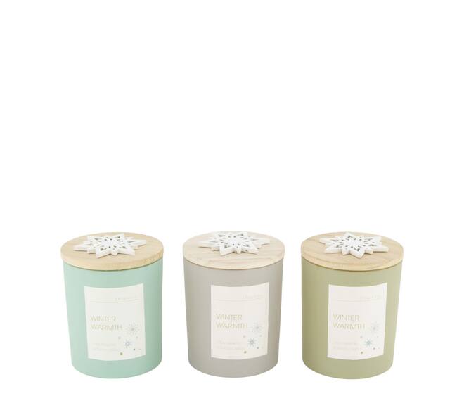 Candle vanilla scent wax with glass 7x7x8.5cm C/3