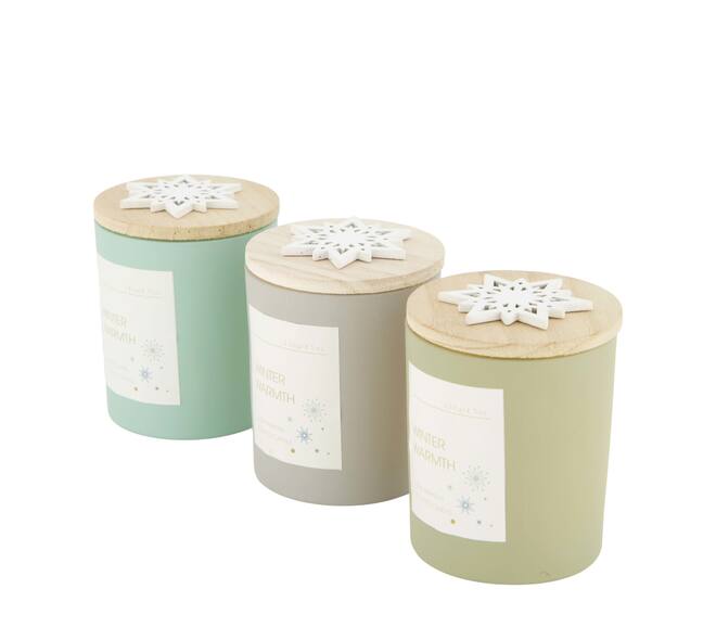 Candle vanilla scent wax with glass 7x7x8.5cm C/3