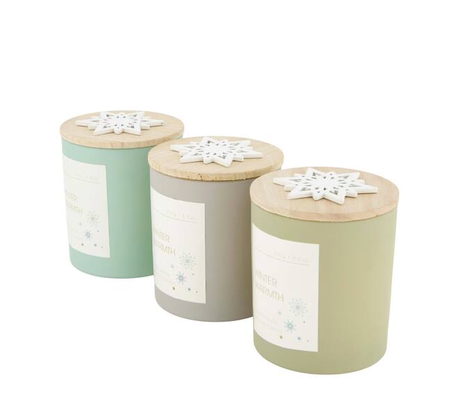 Candle vanilla scent wax with glass 9x9x10.5cm  - Multi