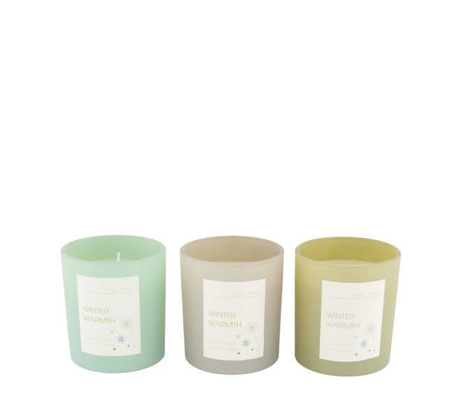 Candle vanilla scent wax with glass 9x9x10.5cm  - Multi
