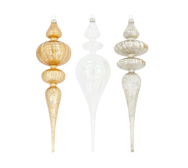 Hanger icicle glass 8x8x30cm C/3