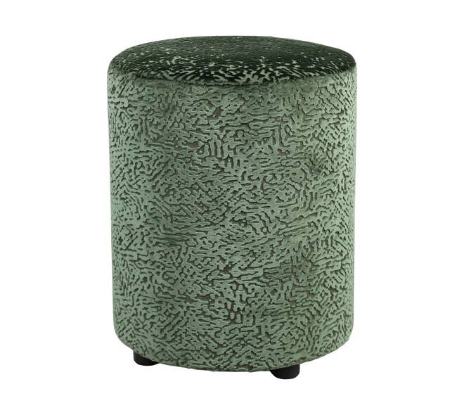 Pouf round poplar wood  fabric 38x38x48cm