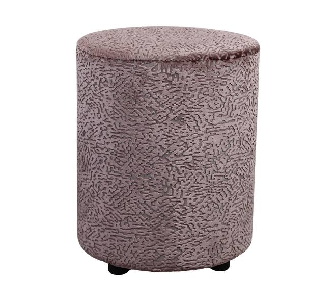 Pouf round poplar wood fabric 38x38x48cm