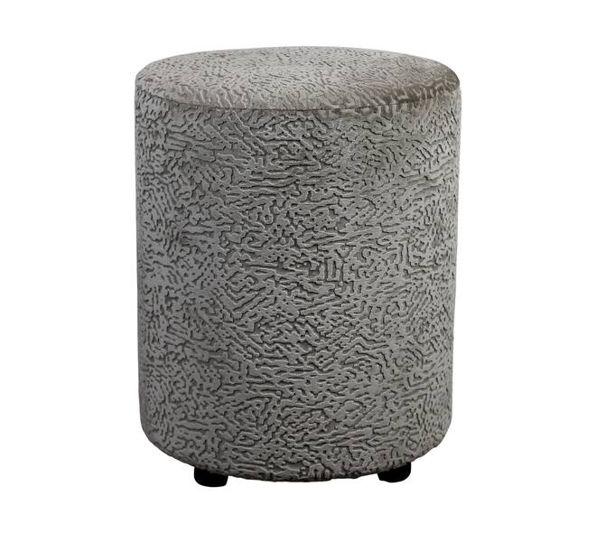 Pouf round poplar wood  fabric 38x38x48cm