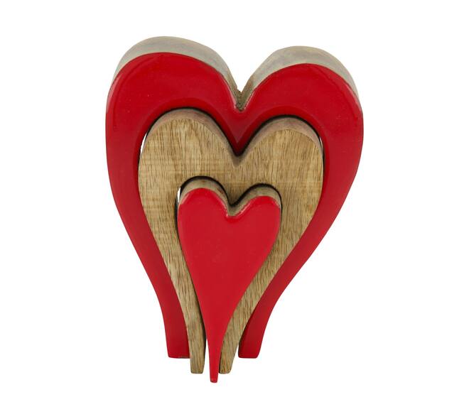 Heart mango wood 13x3x16cm - Natural