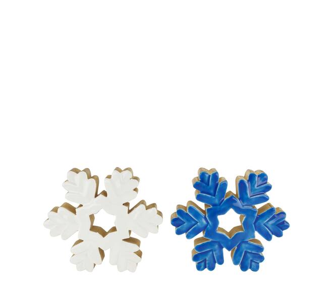 Statue snowflake mango wood 22x3.5x22cm C/2