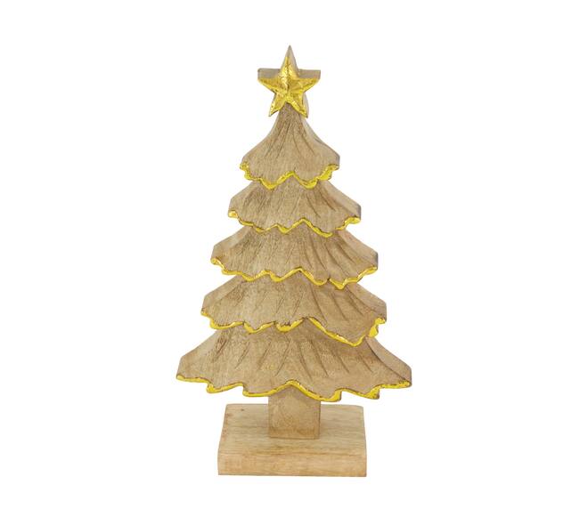 Statue tree mango wood 16x6x29cm - Natural