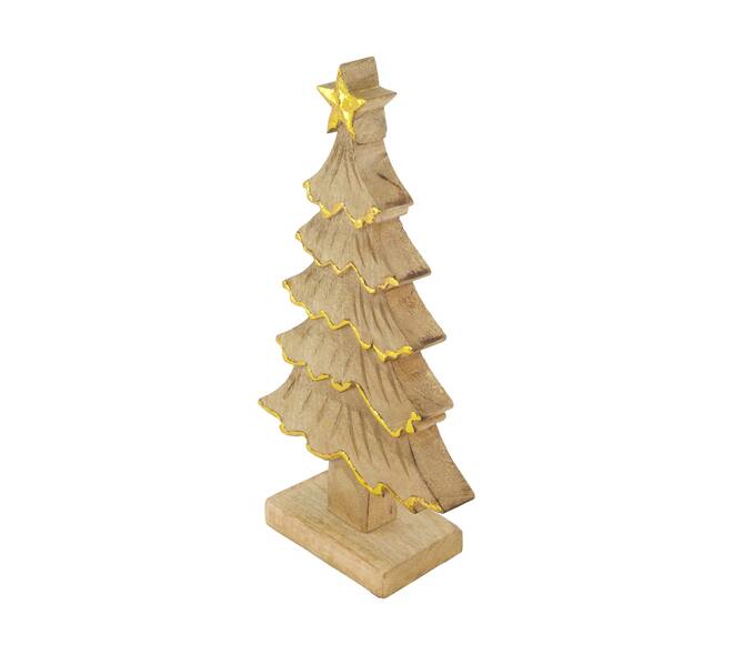 Statue tree mango wood 16x6x29cm - Natural