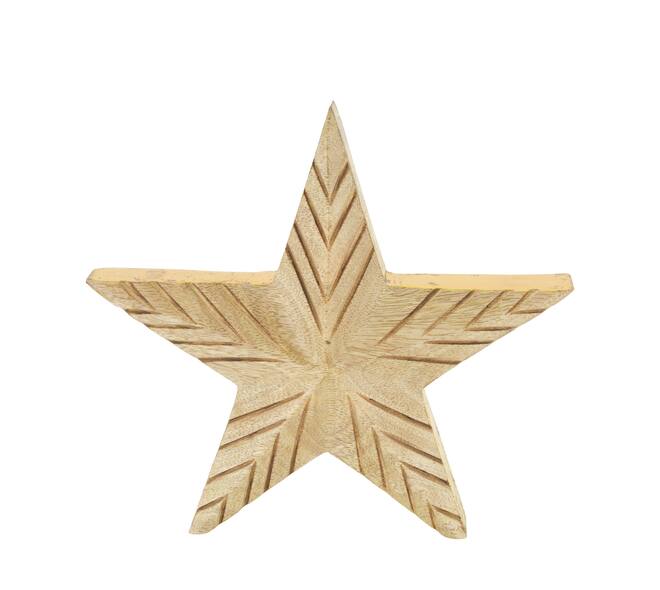 Statue star mango wood 22x3.8x22cm