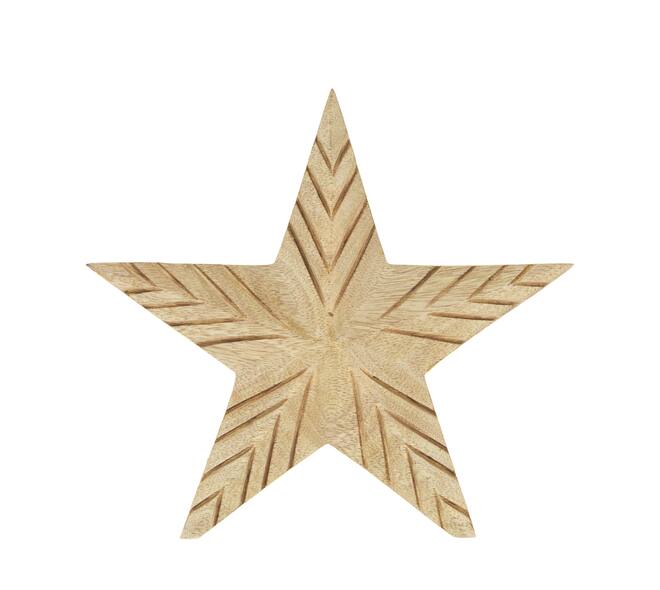 Statue star mango wood 22x3.8x22cm