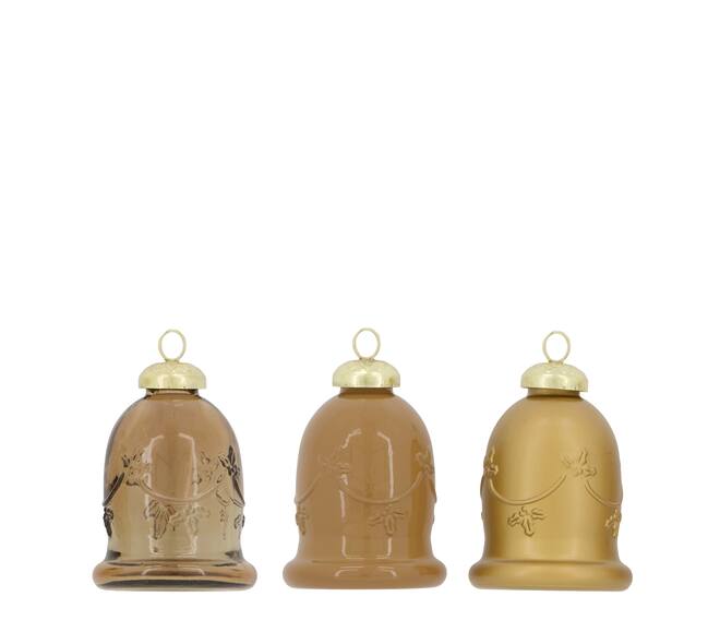 Bauble clock recycled glass 6.4x6.4x10cm C/3