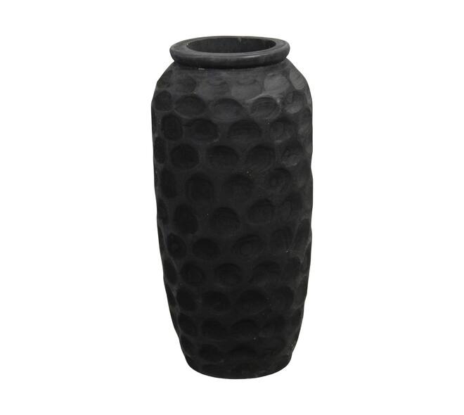 Vase engraved paulownia wood 28x28x58cm