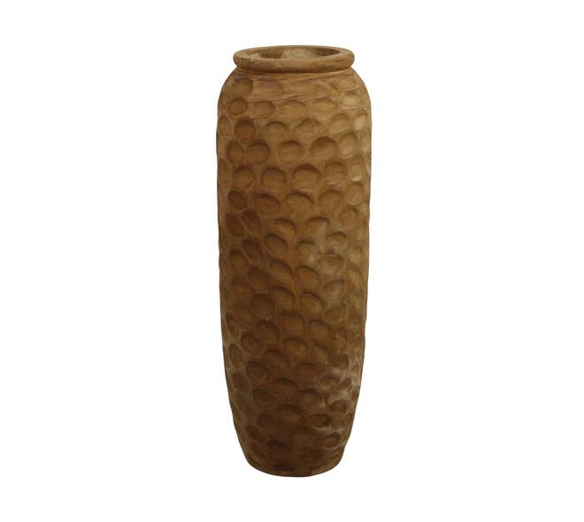 Vase engraved paulownia wood 28x28x78cm