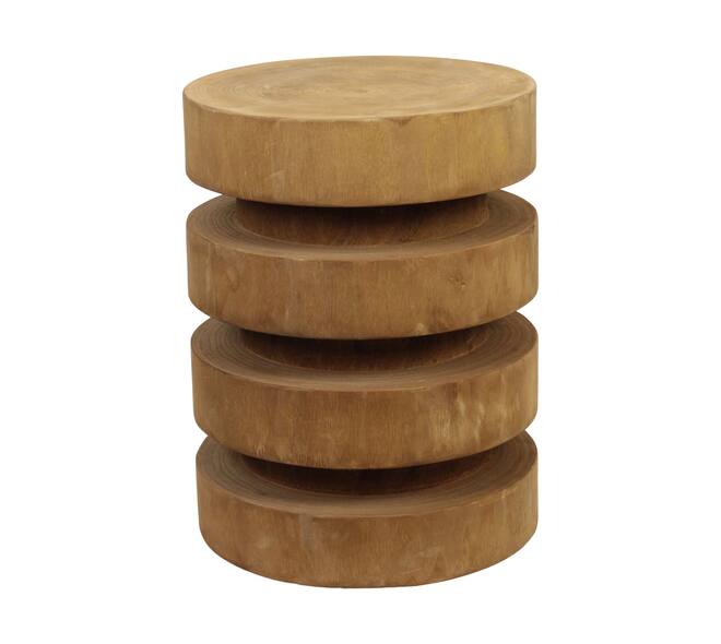 Side table round paulownia wood 38x38x48cm