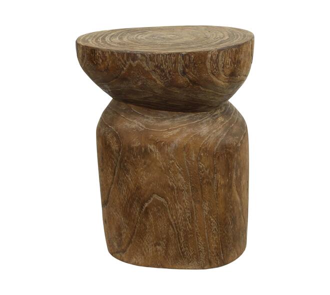 Side table oval paulownia wood 38x28x48cm