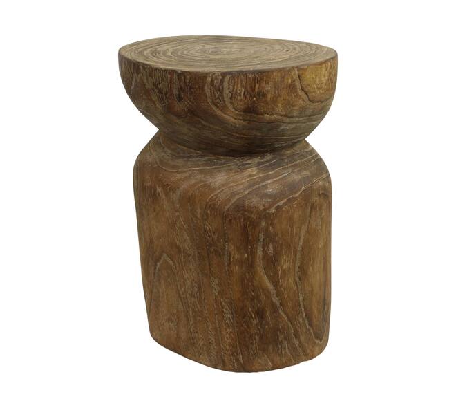 Side table oval paulownia wood 38x28x48cm
