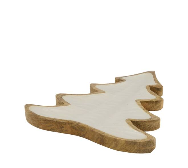Plate tree mango wood 28x24x2.5cm - Natural