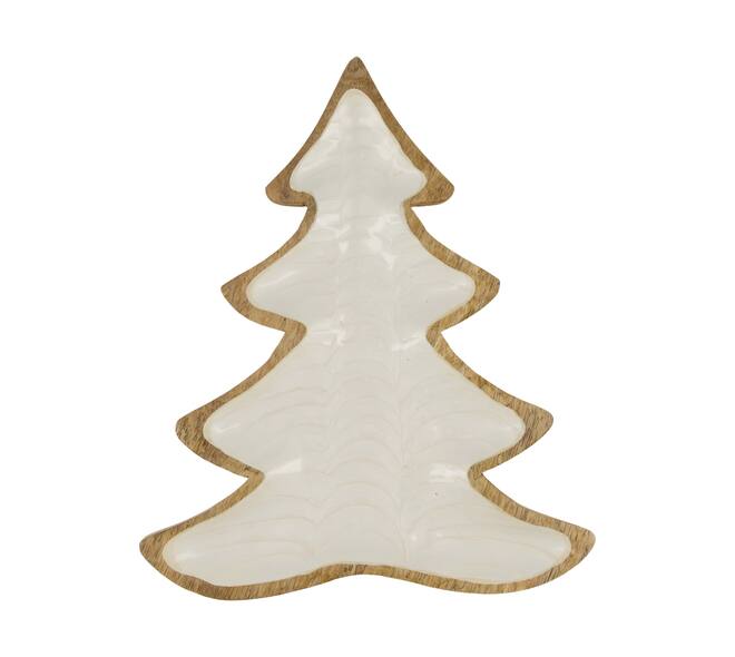 Plate tree mango wood 28x24x2.5cm - Natural